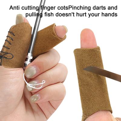 Кожаный наперсток для рыбалки, защита пальца, для стриппинга лески при нахлыстовой ловле, защита руки, одинарный