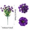 12PC Artificial Morning Glory Flower Bouquet for Outdoor Decor Eucalyptus Petunia With Green Leaves Fake Plant Home Party Decora