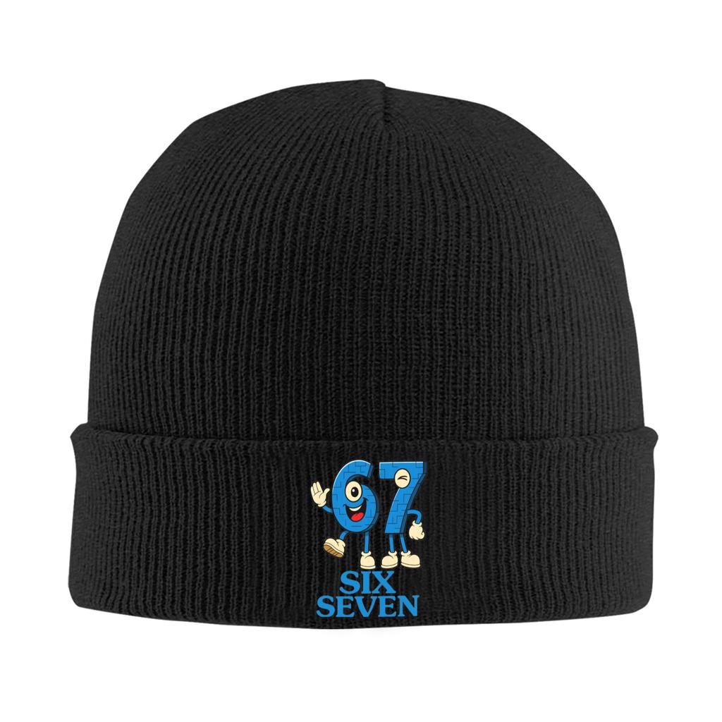 67 Six Seven Meme Knitted Hat for Women Men Beanies Winter Hat Acrylic Warm Caps