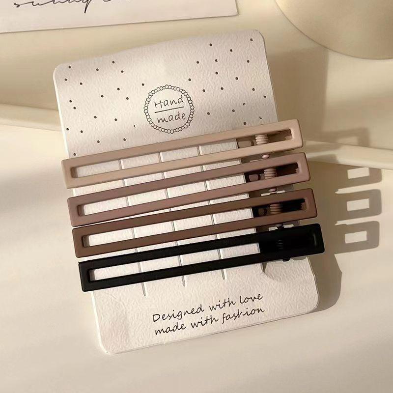 Большая заколка-уточка для молочного кофе для челки и боковых волос – Модный аксессуар для волос