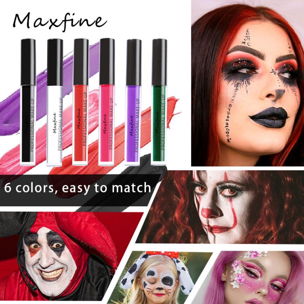 MAXFINE Halloween Lip Glaze Lipstick Without Dipping Cups, Waterproof, Not Discoloration