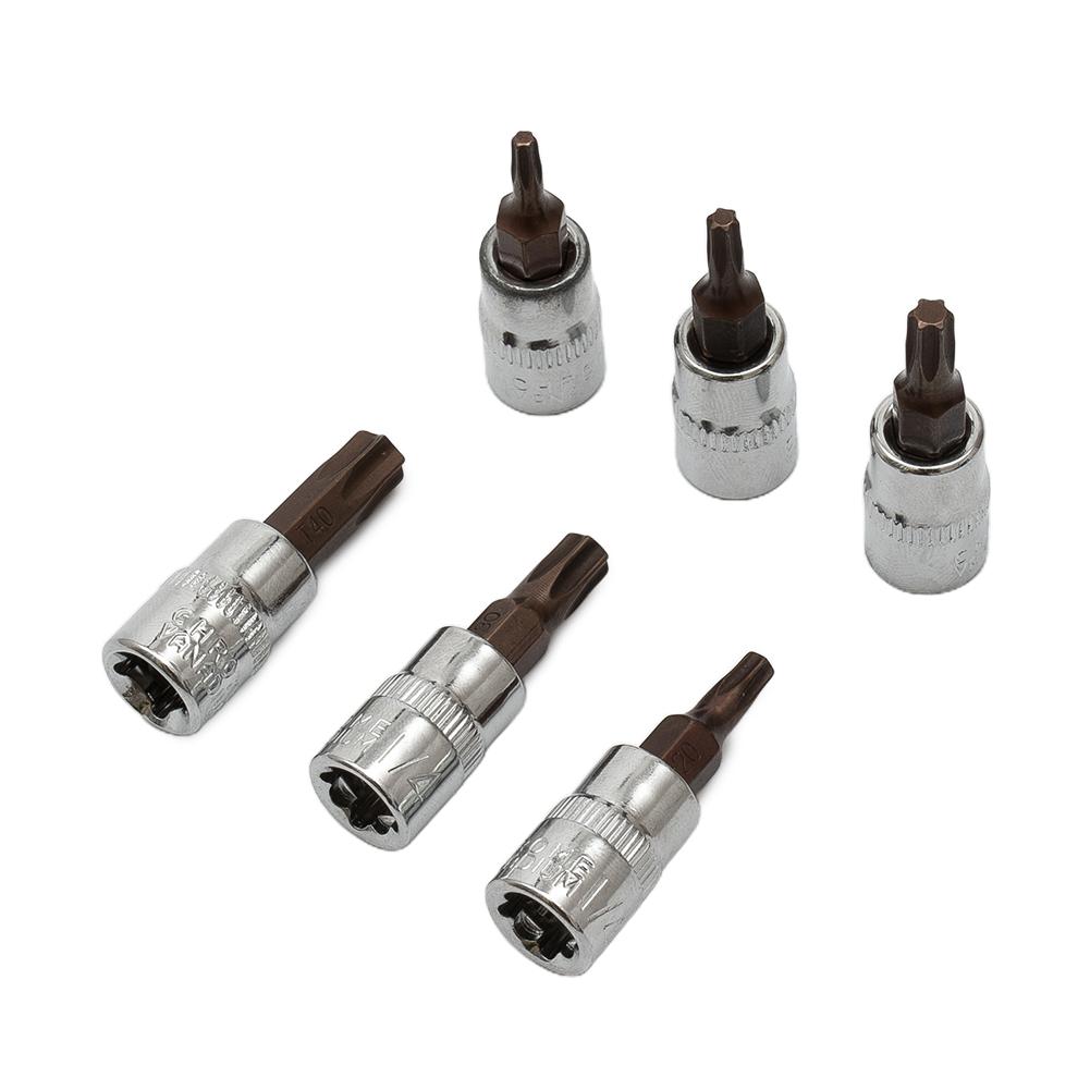Для набора бит Torx T10-T40, 6 шт., 1/4 дюйма, шестигранный хвостовик, изготовлен из хромованадиевой стали для надежной работы