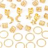 44-Piece Bohemian Style Metal Hair Rings for Braiding and Cornrows