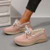 Женские кроссовки Новые на шнуровке Женские вулканизированные туфли Осень Круглый носок Однотонные туфли Женские повседневные плоские кроссовки Zapatos De Mujer
