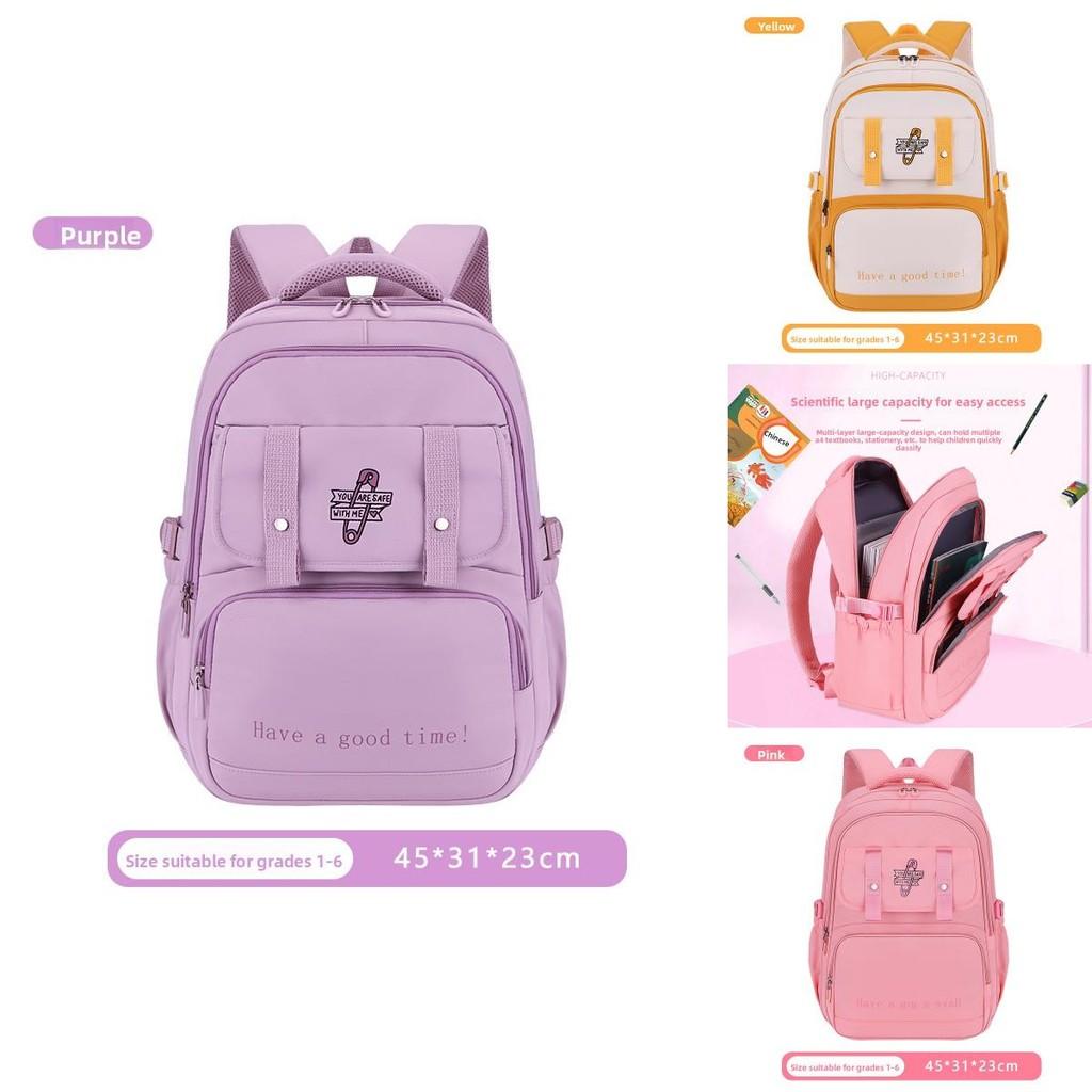 Letter University Student Backpack For Girls With Breathable Nylon Fabric And Ultralight Design For School Days