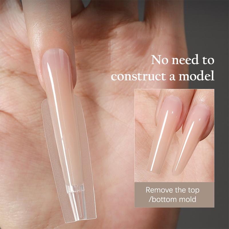 240 шт. Двойная форма для наращивания ногтей-сэндвич, многоразовая, для полного покрытия, прозрачный инструмент для моделирования дизайна ногтей, формы для ногтей-гробик, миндаль