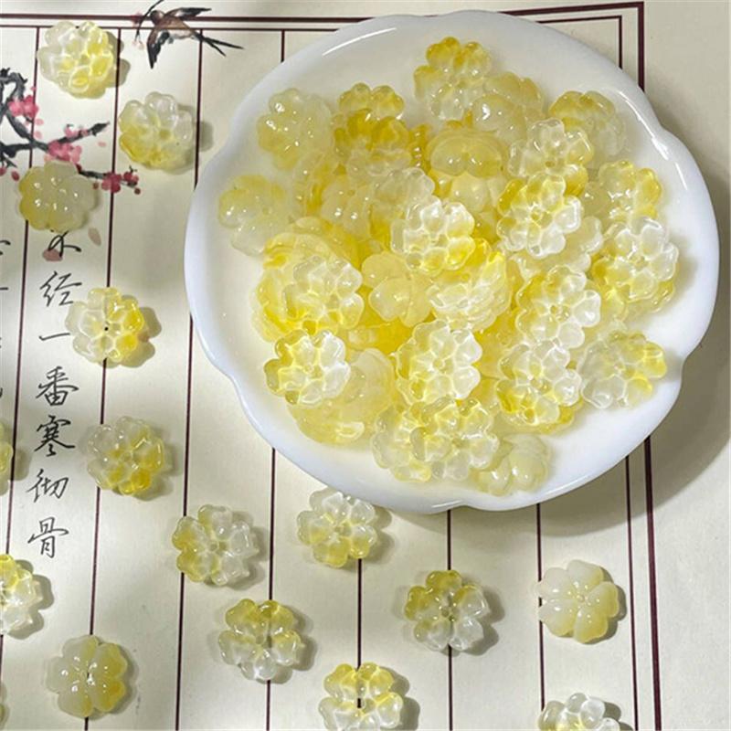 14 мм стеклянные бусины в виде цветов, браслет ручной работы, ожерелье, серьги, ювелирный материал, инструменты для самостоятельного изготовления, аксессуары для изготовления ювелирных изделий