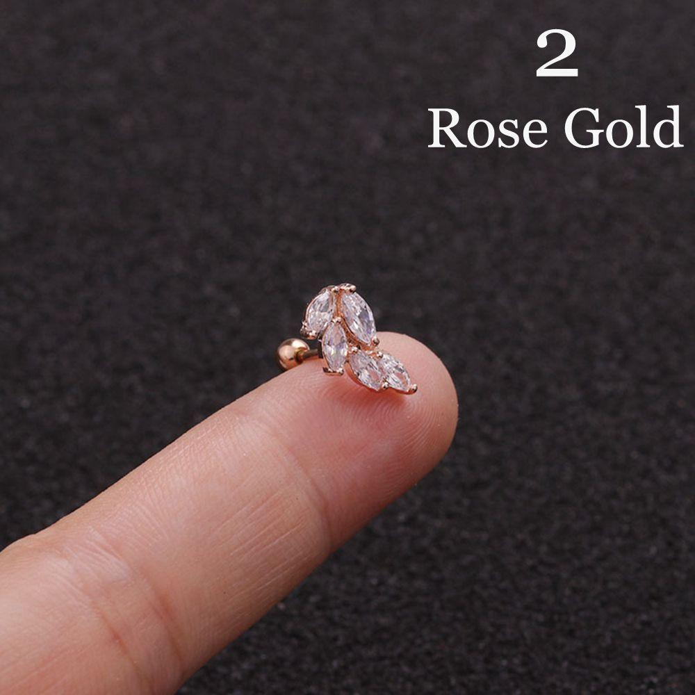 Body Jewelry Cz Zircon Star Leaves Cartilage Ear Stud Helix Tragus Piercing Earring Stainless Steel