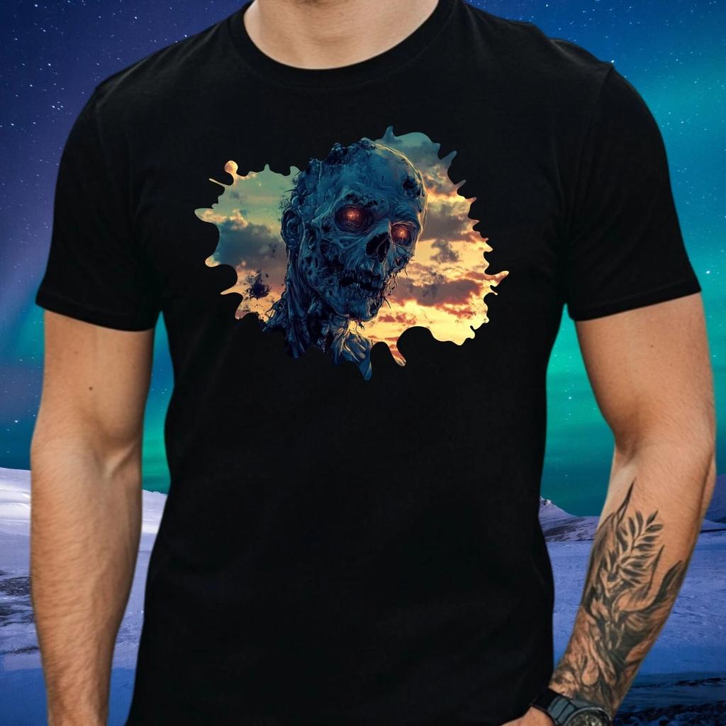 T-Shirt Herren Zombie Motiv Baumwolle Größe S bis 5XL