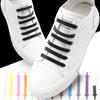 NO.8 12Pcs Silicone Shoelaces for Shoes Elastic Laces Sneakers No Tie Shoe Laces Kids Adult Rubber Shoelace One Size Fits All Shoes