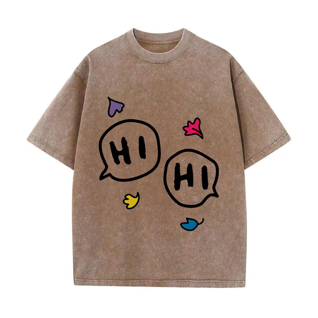 Футболка Heartstopper Hi Oversize Женская футболка Одежда Футболка Heartstopper Hi Женская футболка Ретро-стираемая винтажная футболка