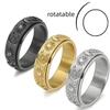 Star Moon Sun Rotating Titanium Steel Ring Unisex Bohemian Relief Anxiety Jewelry Accessories