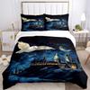 Harry Potter Hogwarts Night Print 3Pcs Bedding Setduvet Cover With 2 Bedropillowcase Home Birthday Gift