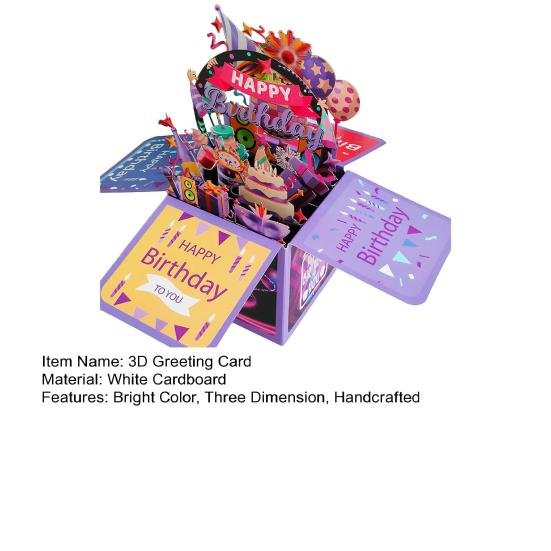 3D поздравительная открытка ручной работы с днем рождения открытка для взрослых и детей праздничная открытка ручной работы