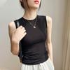 Advanced Inner Wear To Cover Breasts and Prevent Exposure Sleeveless T-shirt for Women New Summer Style Waistcoat Round Neck Tight-fitting Bottoming