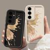 Для Samsung S24 Ultra S23 Plus S22 S21 S20 FE A55 A54 A52 A35 A34 A15 A14 5G противоударный силиконовый мягкий чехол с золотой бабочкой