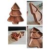 Christmas Tree Shaped Wooden Serving Tray Charcuterie Board Compartment Snack Platter for Breakfast Fruits Nuts Holiday Party Home Decor