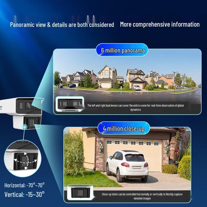 Hikvision DS-2CD3T647FWDAP2-LPTS Dual-Lens Full-Color PoE Outdoor Camera