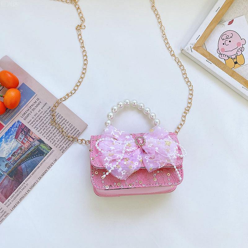 Charming Pearl Bag For Kids Fashionable Princess Style Shoulder Bag For Girls