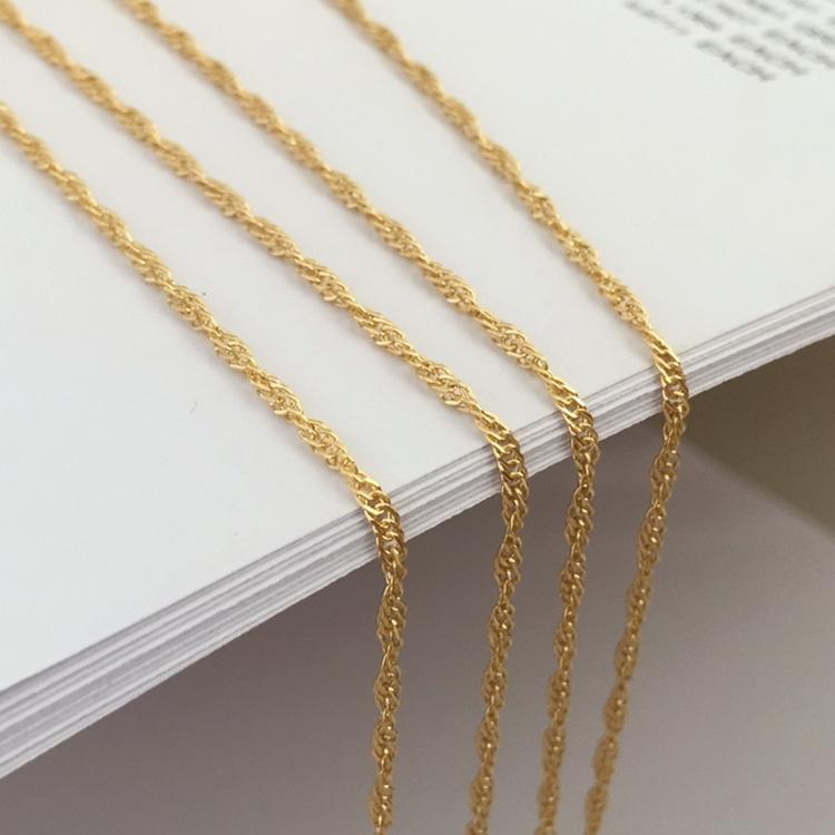 Горячая Распродажа 1,8 мм Позолоченная Сингапурская Цепь Оптом 14K для Изготовления Ювелирных Изделий Браслет Колье