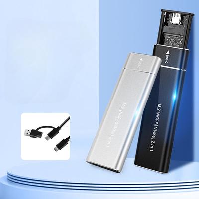 Корпус для твердотельного накопителя USB 3.1 10 Гбит/с M.2, двойной протокол NGFF/NVMe, внешний корпус для жесткого диска M.2 для ноутбука