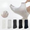 Five-fingered Men's Cotton Socks Solid Color Separate Toe Summer Thin Toe Socks Mesh White Summer Anti-athlete Short Socks