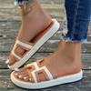 Slippers Women's Summer New Color Blocking One Word Casual Fashion Large Size