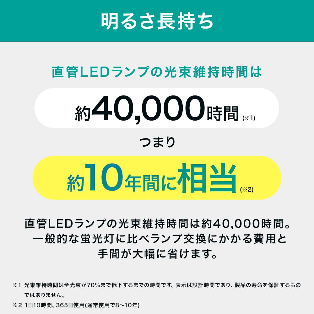 Iris Ohyama LED Fluorescent LED Straight Tube Glow Daylight No Installation Required Light, Lamp, Tube, 10W, White, LDG10T N 5/75,
