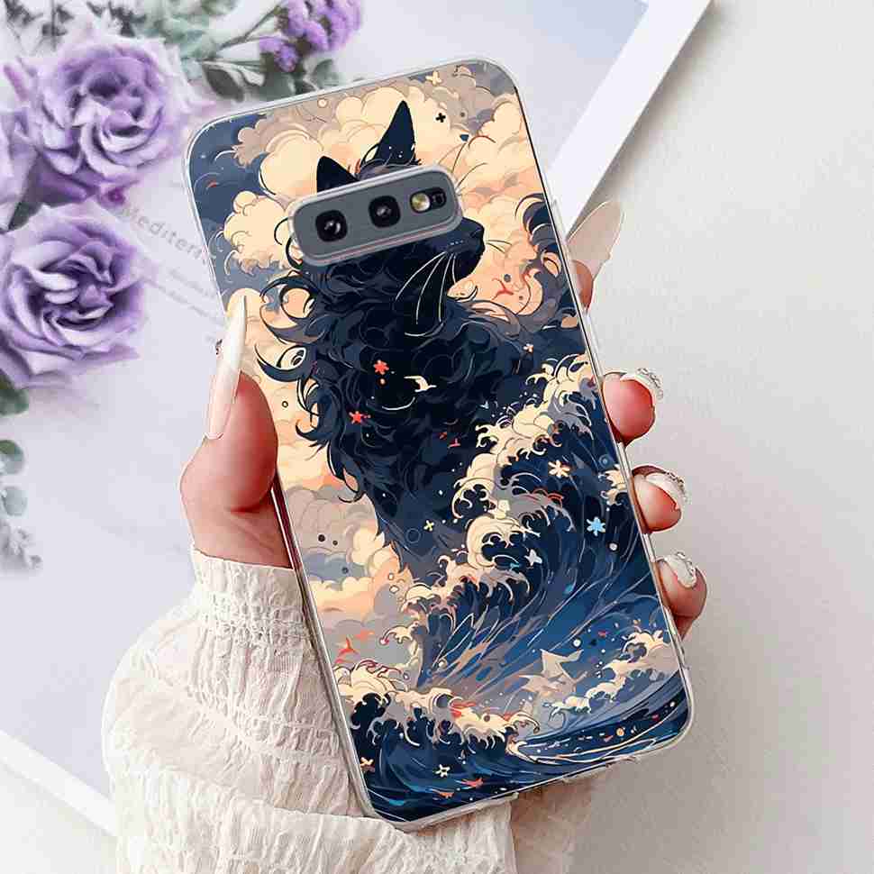 For Samsung Galaxy S10e SM-G970 Case Fashion Painted Flowers Soft Silicone TPU Cover For Samsung S10e S10E SM-G970F 5.8" Bumper