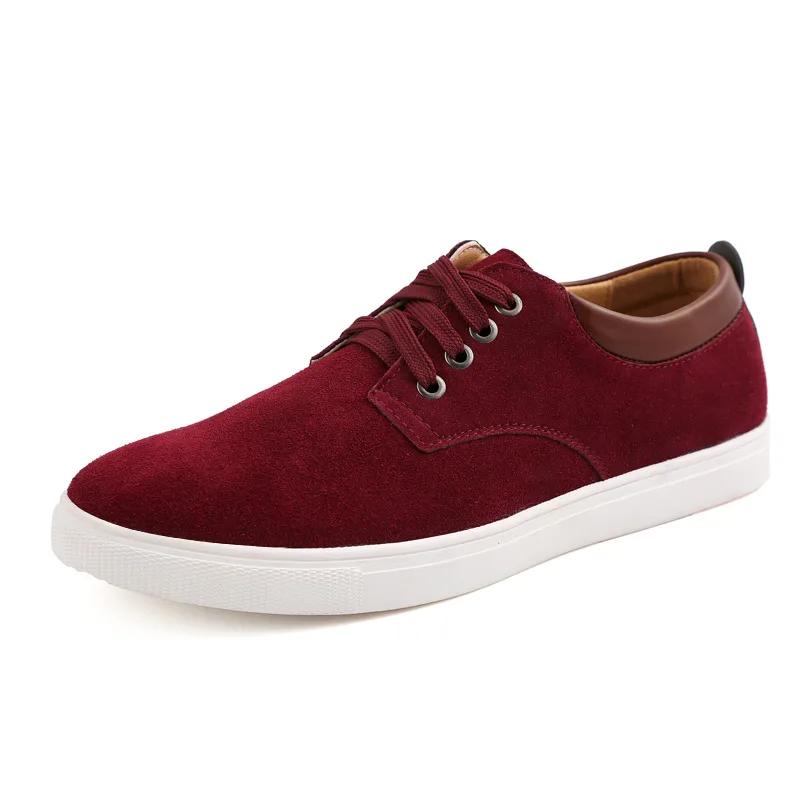 Men's Canvas Shoe Casual Suede Oversized Board Shoes Spring and Autumn Fashionable Solid Color Lace-up Sports Shoes Men's Shoes