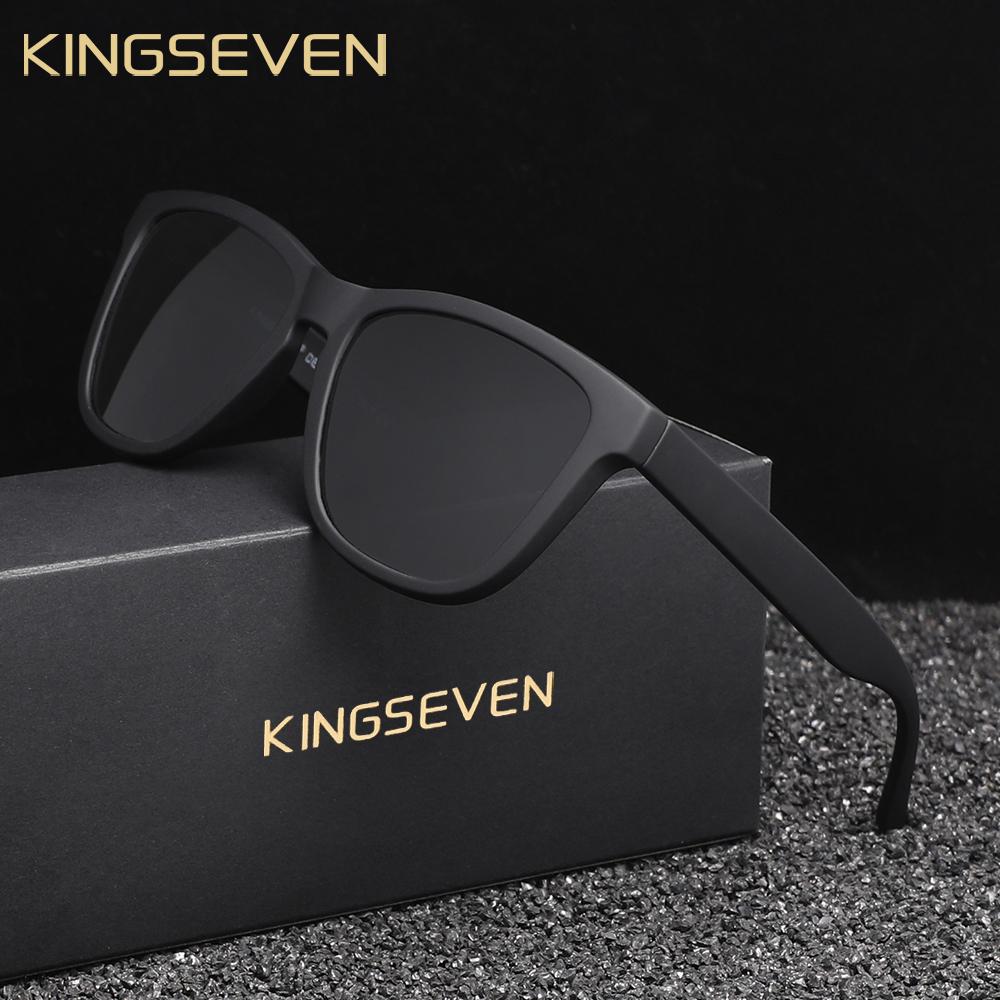 Kingseven Новые модные солнцезащитные очки для мужчин/женщин UV400 поляризованные линзы очки высокого качества классические матовые большие оправы водительские очки