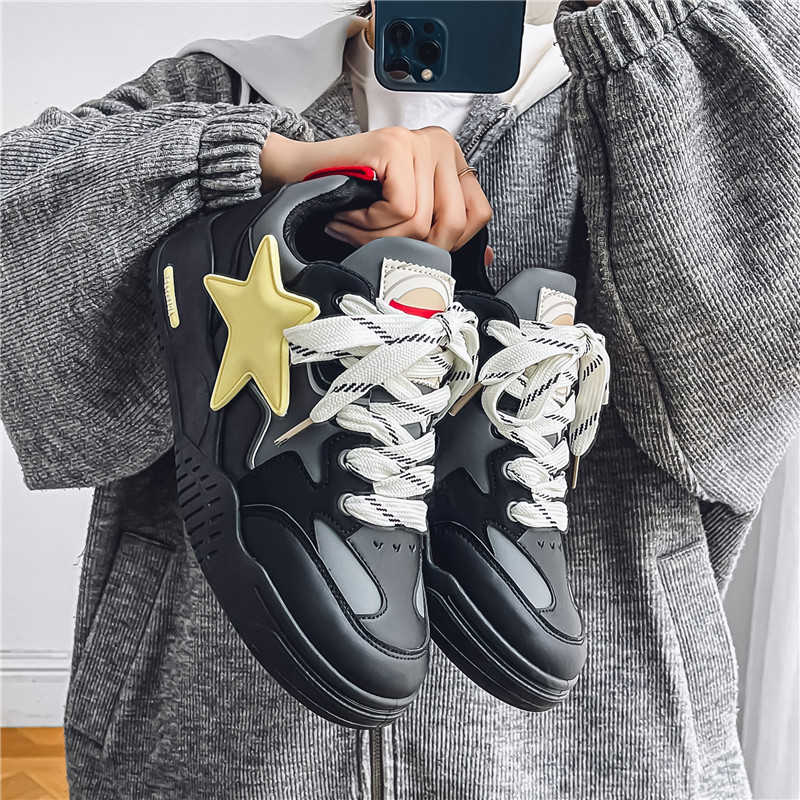 Fashion Chunky Flatform Spring Summer Casual Shoes Flats Sneakers For Men New Brown Loafers Men Sport Fashion Shors Sneekers