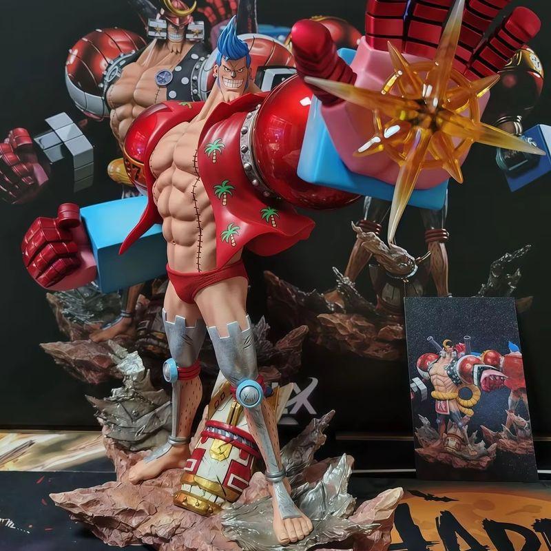 28 см One Piece Lx Франкки GK Двухголовая статуя GK Персонаж Комната Настольный дисплей Украшения.