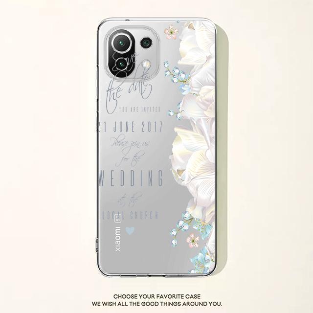 Прозрачный чехол с розовым цветком и цветочным принтом для Xiaomi Poco X3 Nfc X3pro M3 F1 F3 для Mi 11 12 13 11x 12x Pro 11 10 Lite 11t 10t Pro