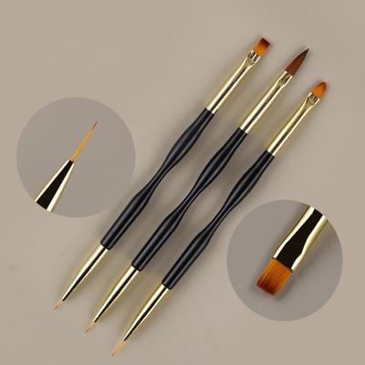 3шт кисть для ногтей многофункциональная DIY двойная головка 3D советы маникюрная кисть для рисования для маникюрного салона