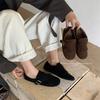 ~ Retro Niche Fringed Belt Buckle Round Head Ugly Cute Birken Flat Single Shoes Women's Autumn and Winter Loafers