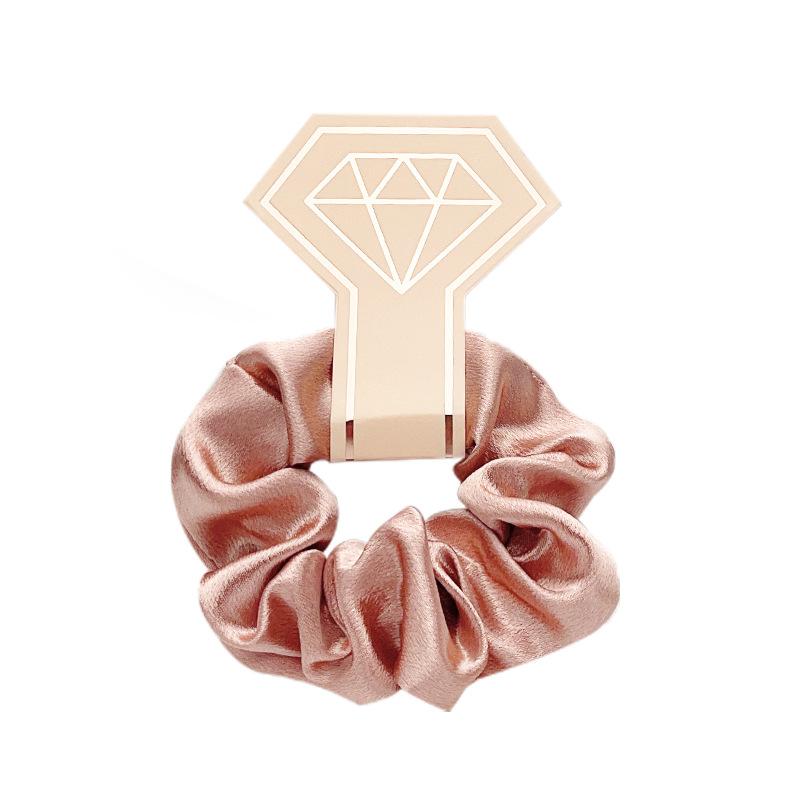 Satin Pig Large Intestine Hair Band Solid Color Fabric Head Flower European and American Headrope Rubber Band Hair Accessories