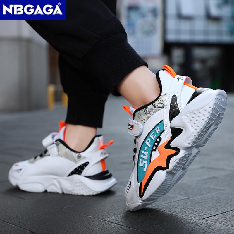 Спортивные детские кроссовки для мальчиков, повседневная обувь для детей 5-16 лет, детские теннисные кожаные нескользящие модные кроссовки