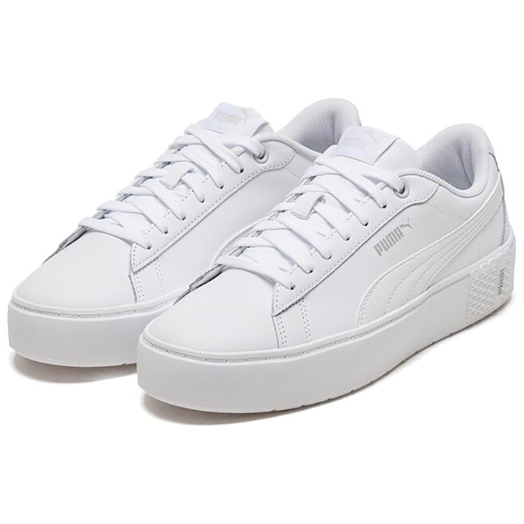 Puma Womens Smash Platform V2 'Triple White' (women's sizes) White / White Skate Shoes 373035 01