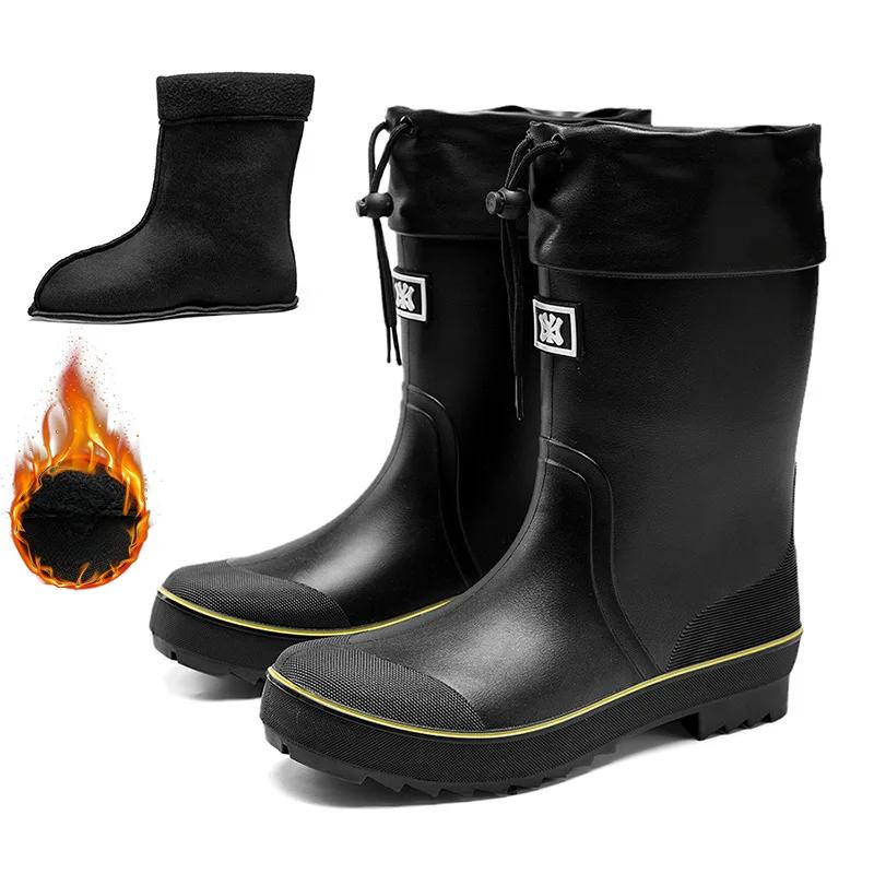 Мужские дождевые сапоги для рыбалки и кемпинга, мужские повседневные нескользящие износостойкие водонепроницаемые ботинки Botas De Lluvia Para Hombre