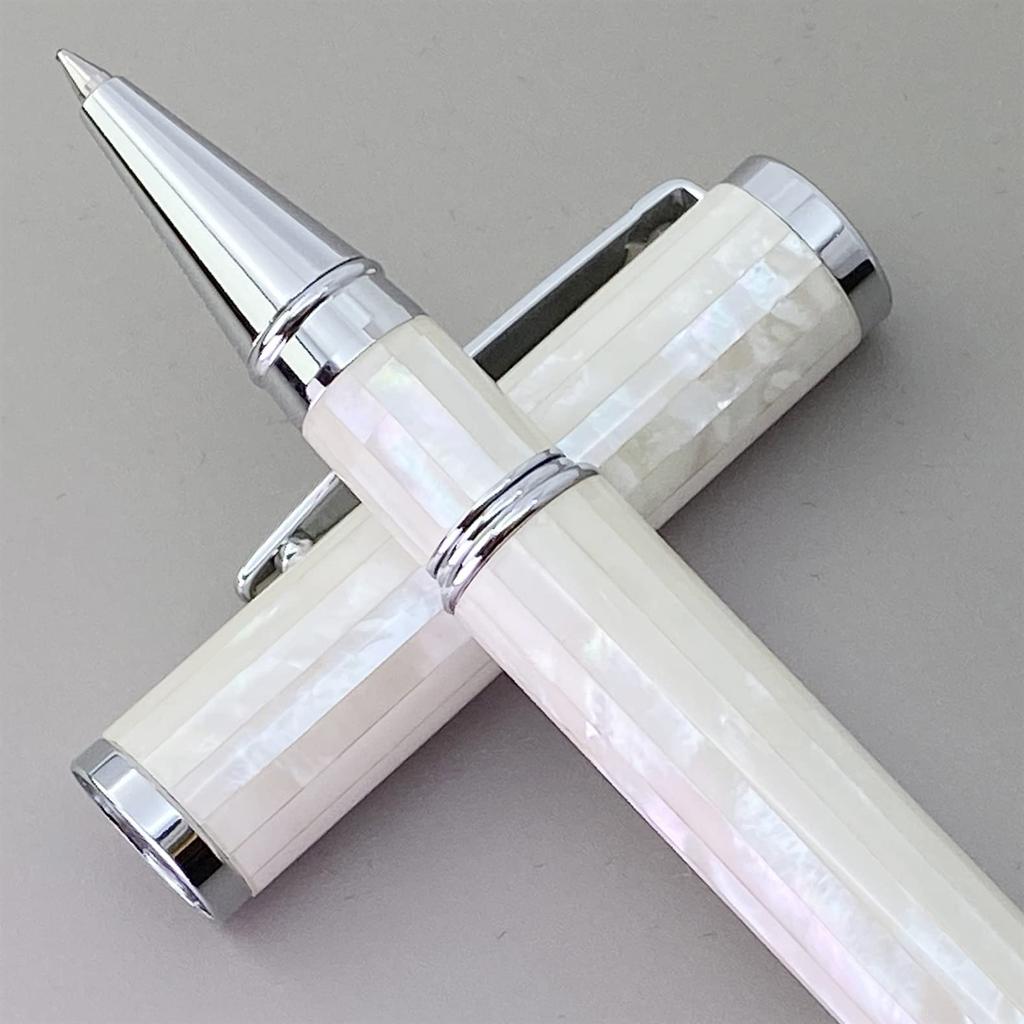 LACHIEVA LUX Natural Handmade Mother of Pearl Ink Luxury Rollerball Pen Gift from the Unisex - Sea,