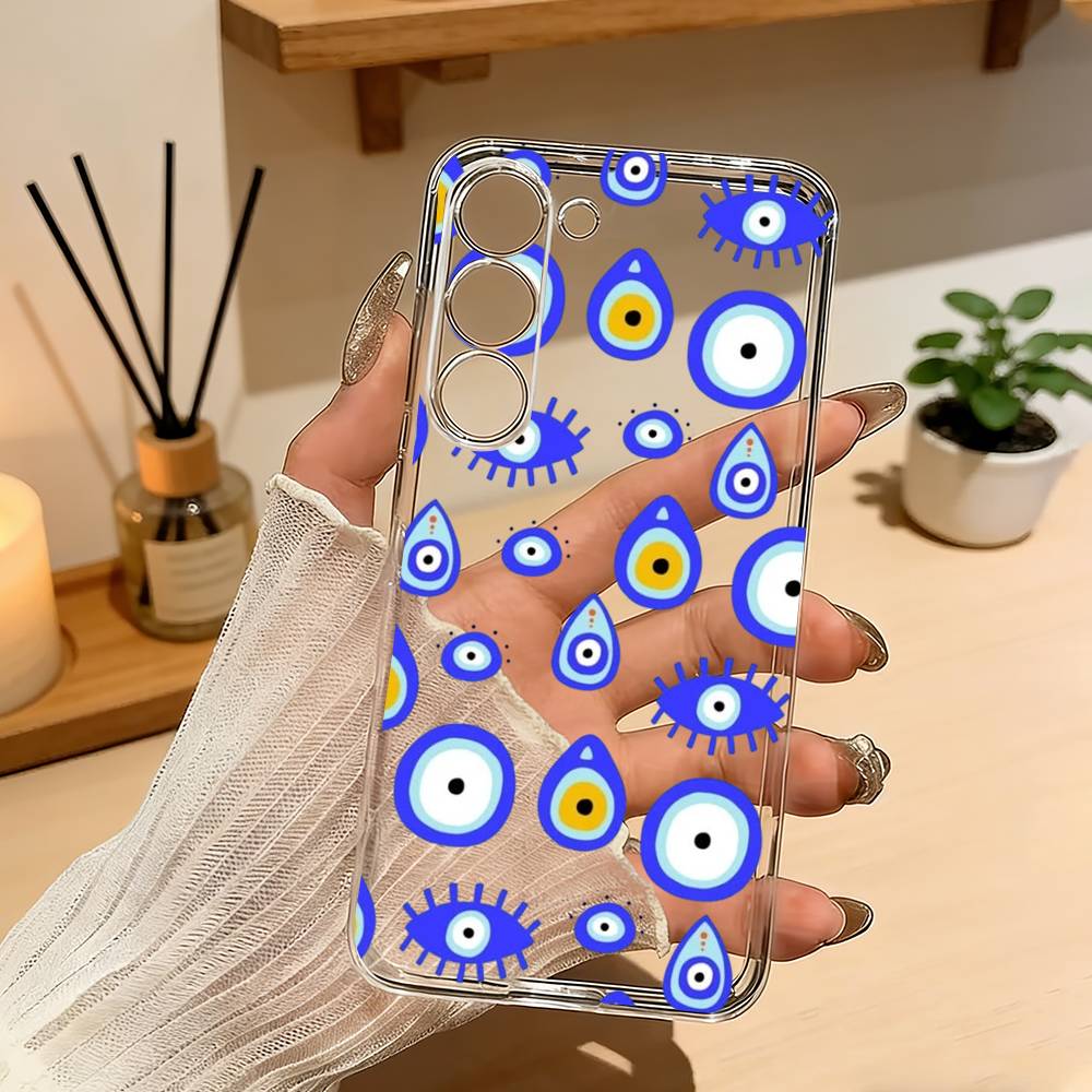 T-Турецкий L-Счастливый Синий Глаз Чехол для Телефона Для Samsung A10 A12 A31 A40 A70 Прозрачный Чехол