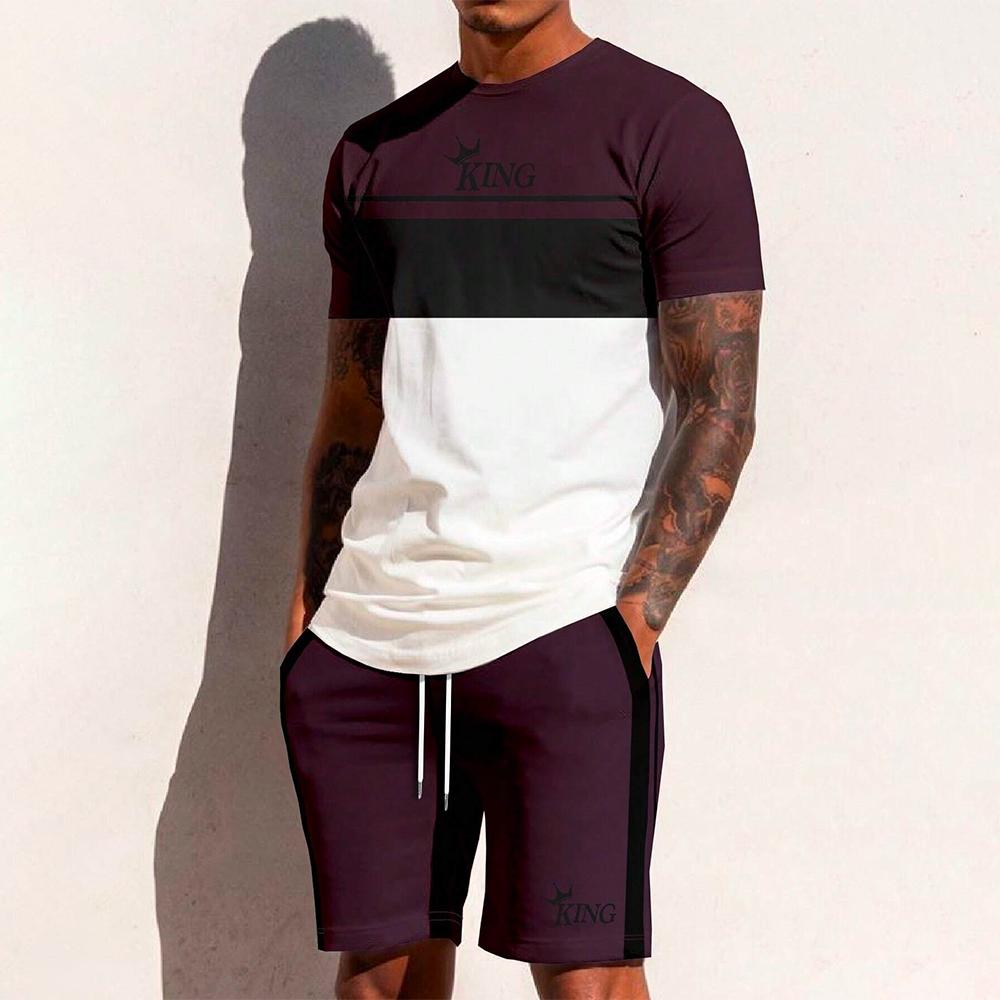 Летний модный мужской комплект в стиле Y2K, очень большой мужской свободный топ, освежающий и дышащий комплект для путешествий и отдыха