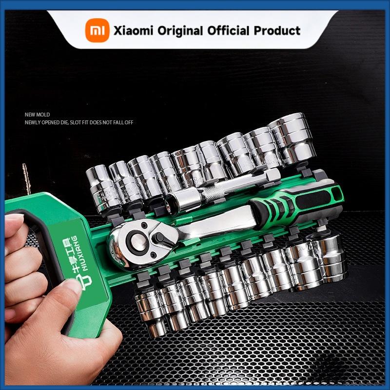 Xiaomi Набор головок 1/4'-3/8'-1/2', Метрические и дюймовые головки из Cr-V с трещоткой с быстрым сбросом, Профессиональная модель 72 зуба, Головки