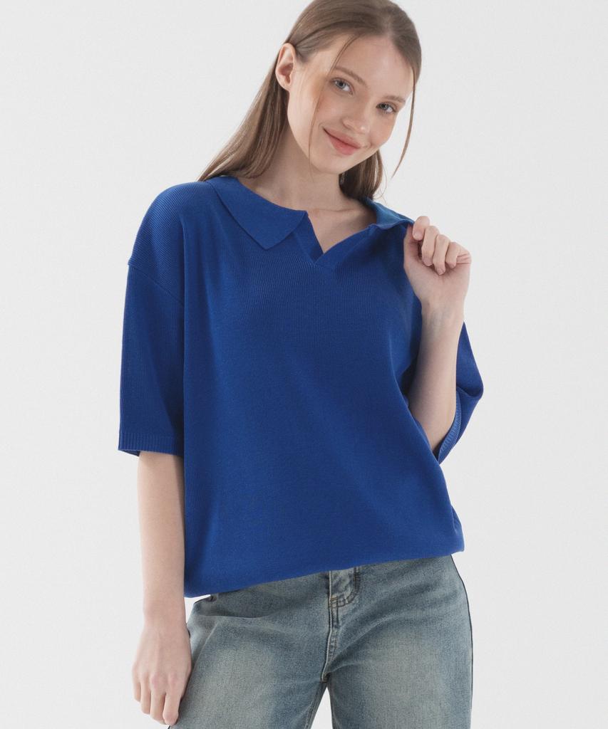PIANER [2 Pack] Classic Open Collar Short Sleeve Knit (4 Colors)