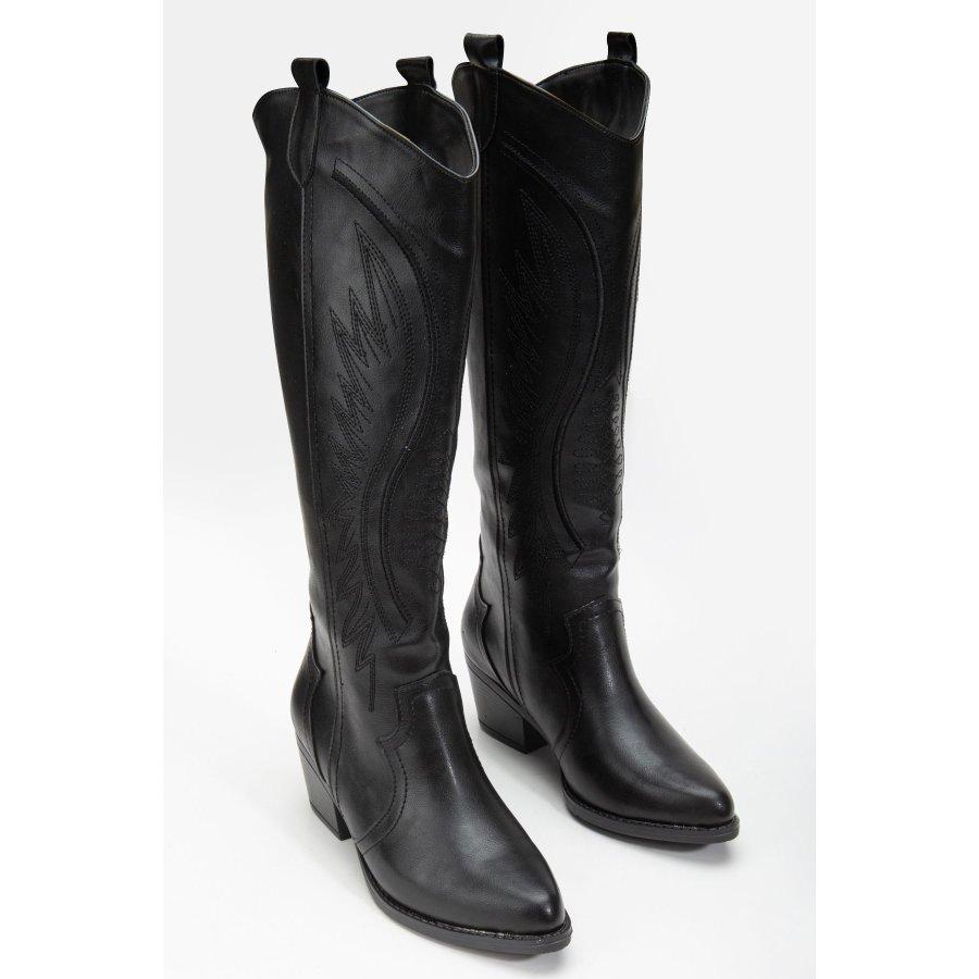 Женские повседневные высокие сапоги в западном стиле на низком каблуке