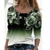 3D Print Floral T Shirt Women Long Sleeve O Neck Loose Tee Ladies Plus Size Tops Spring Fall Clothing