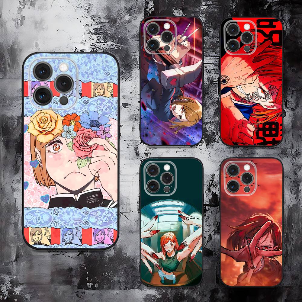 Чехол для телефона Jujutsu Kaisen Нобара Кугисаки Для iPhone 16,15,14,13,12,11,Pro,Max,Plus,X,XS,SE,E,Mini,Мягкий силиконовый черный чехол