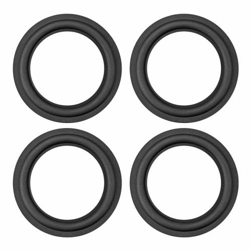 uxcell Rubber Edge, Outer Diameter 110mm, Black, Rubber Surround Ring Replacement for Speaker Repair DIY, Pack of 4