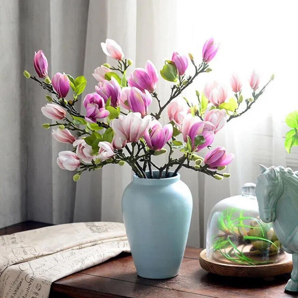 Decoration Film Feel Faux Flower Branch Decorative Flowers Magnolia Bouquet Artificial Flowers